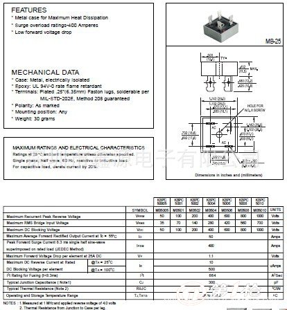 全系列整流桥kbpc5010/kbpc3510/kbpc2510