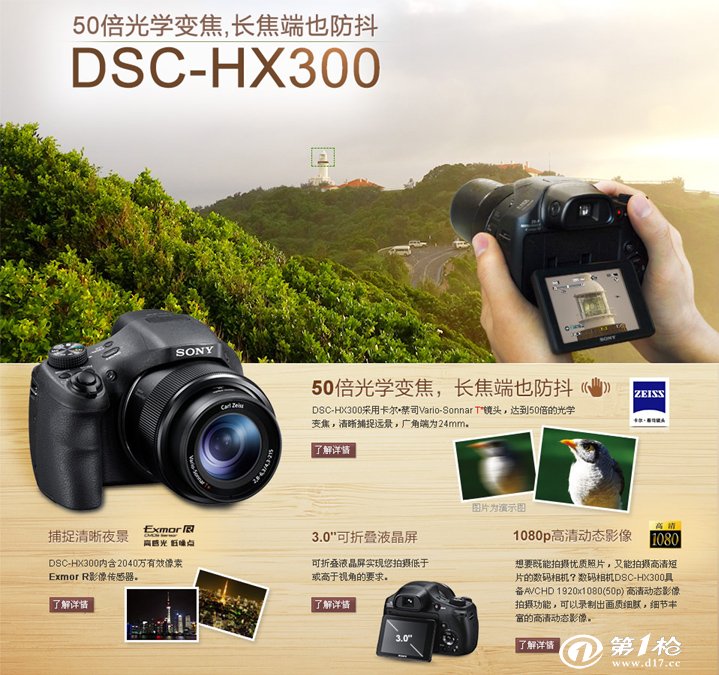 sony/索尼 dsc-hx300数码相机 1080p高清动态影像 8g记忆卡套装